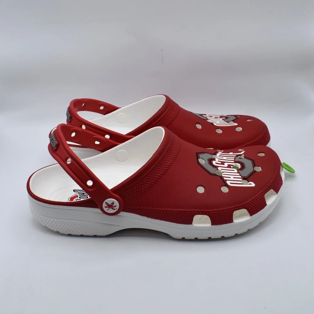 Crocs Ohio State Buckeyes Classic Clog Unisex M9/W11 Red White NWT 209606-100
